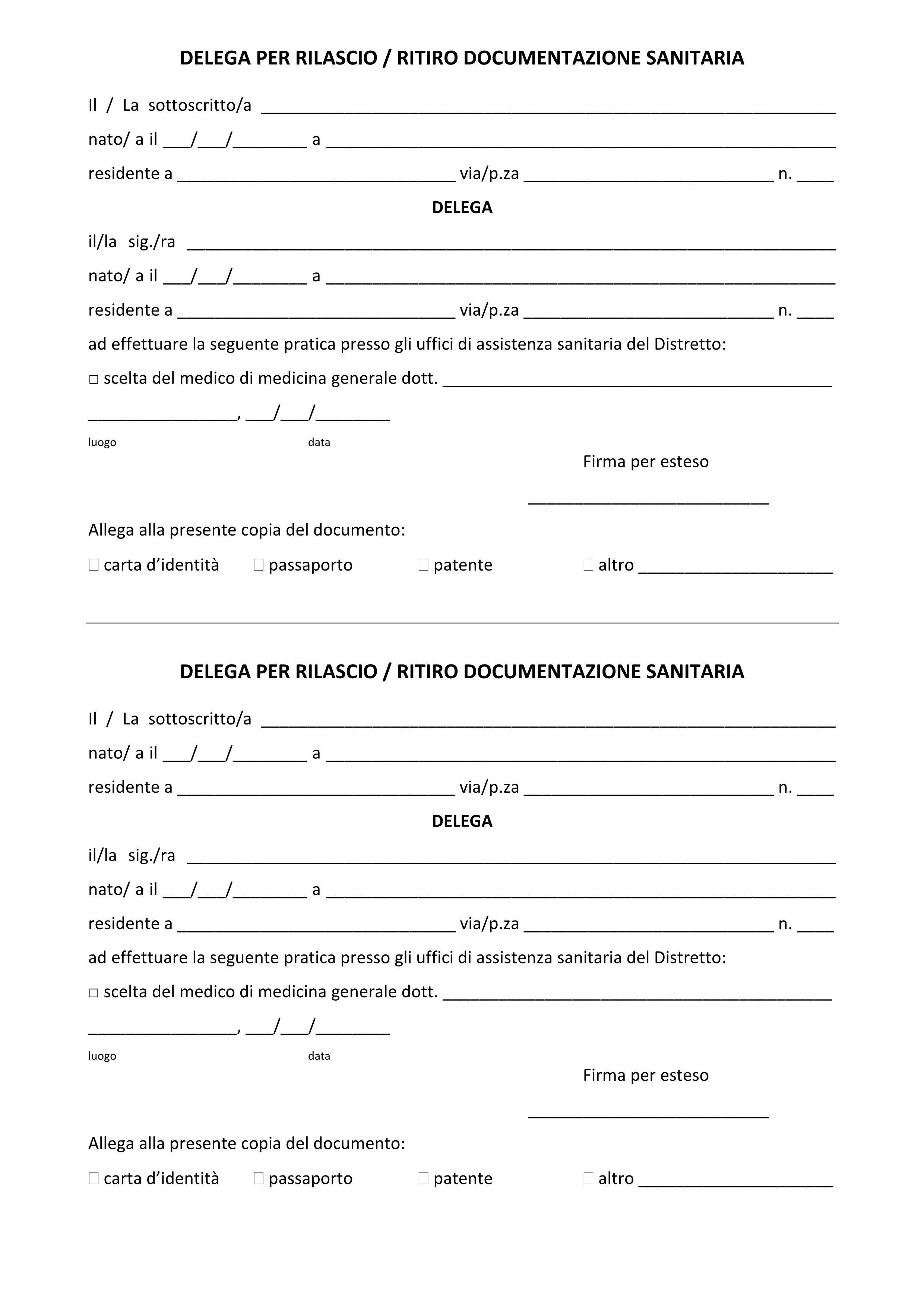 Avviso alla popolazione per i mutuati della dott.ssa Brignone