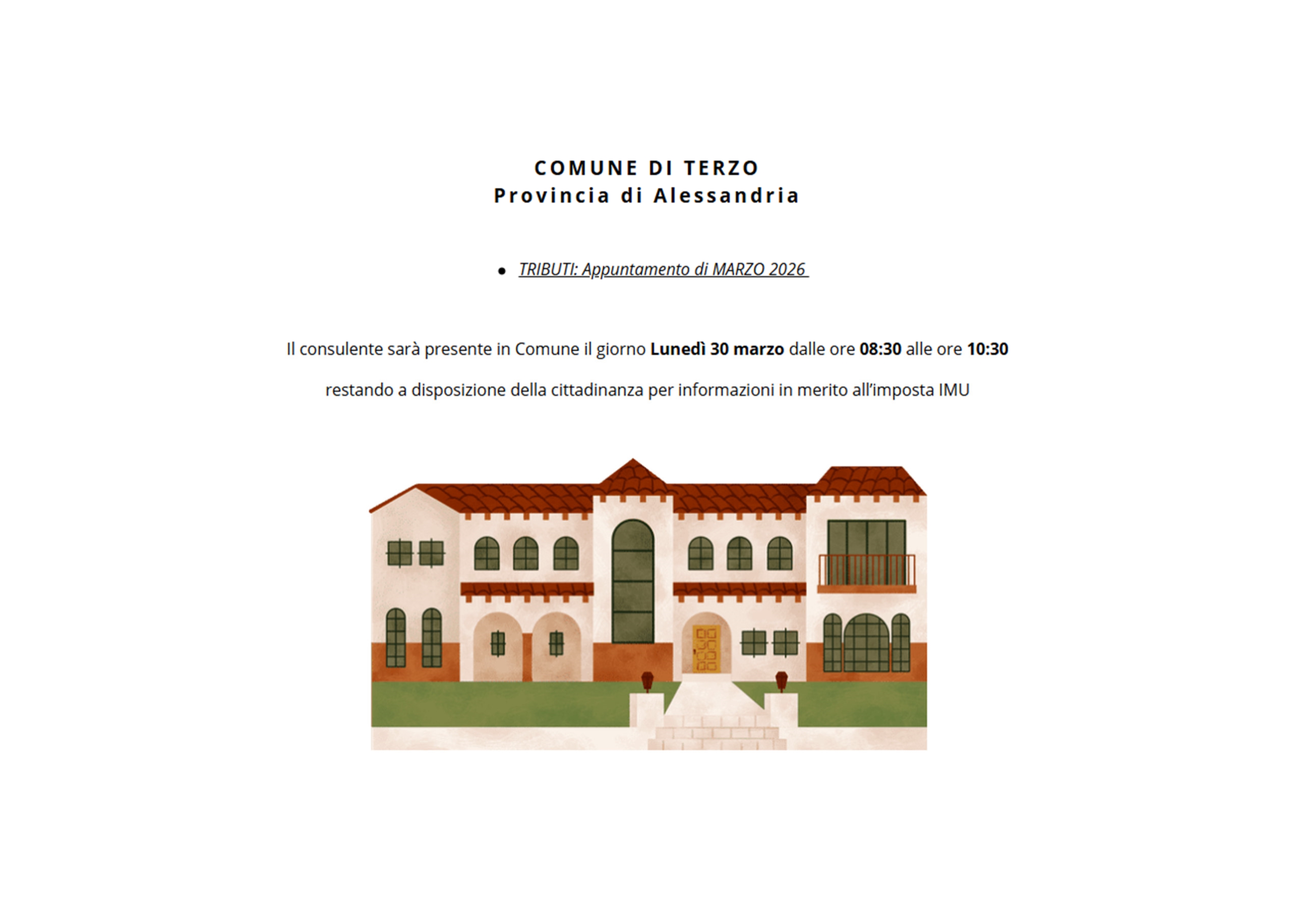 Appuntamento tributi marzo: 30/03/2026