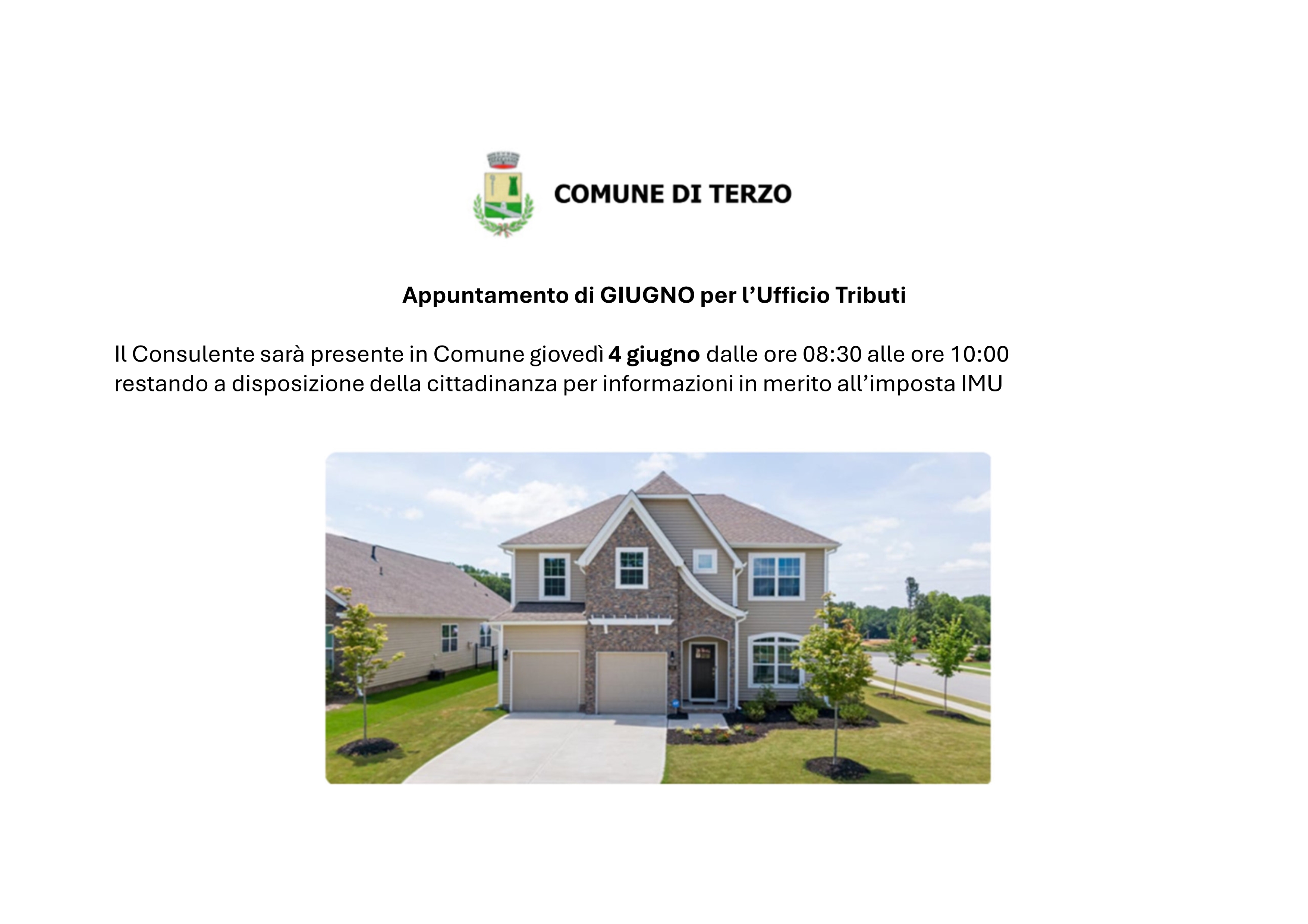 Appuntamento ufficio tributi - giugno